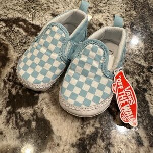 Vans Kids Blue Checkered Shoes